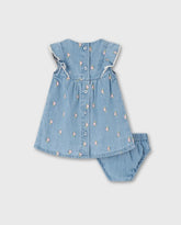 Vestido Denim Flores Losan Primavera